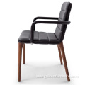 Metal Tube Armrests Pit Dining Chair